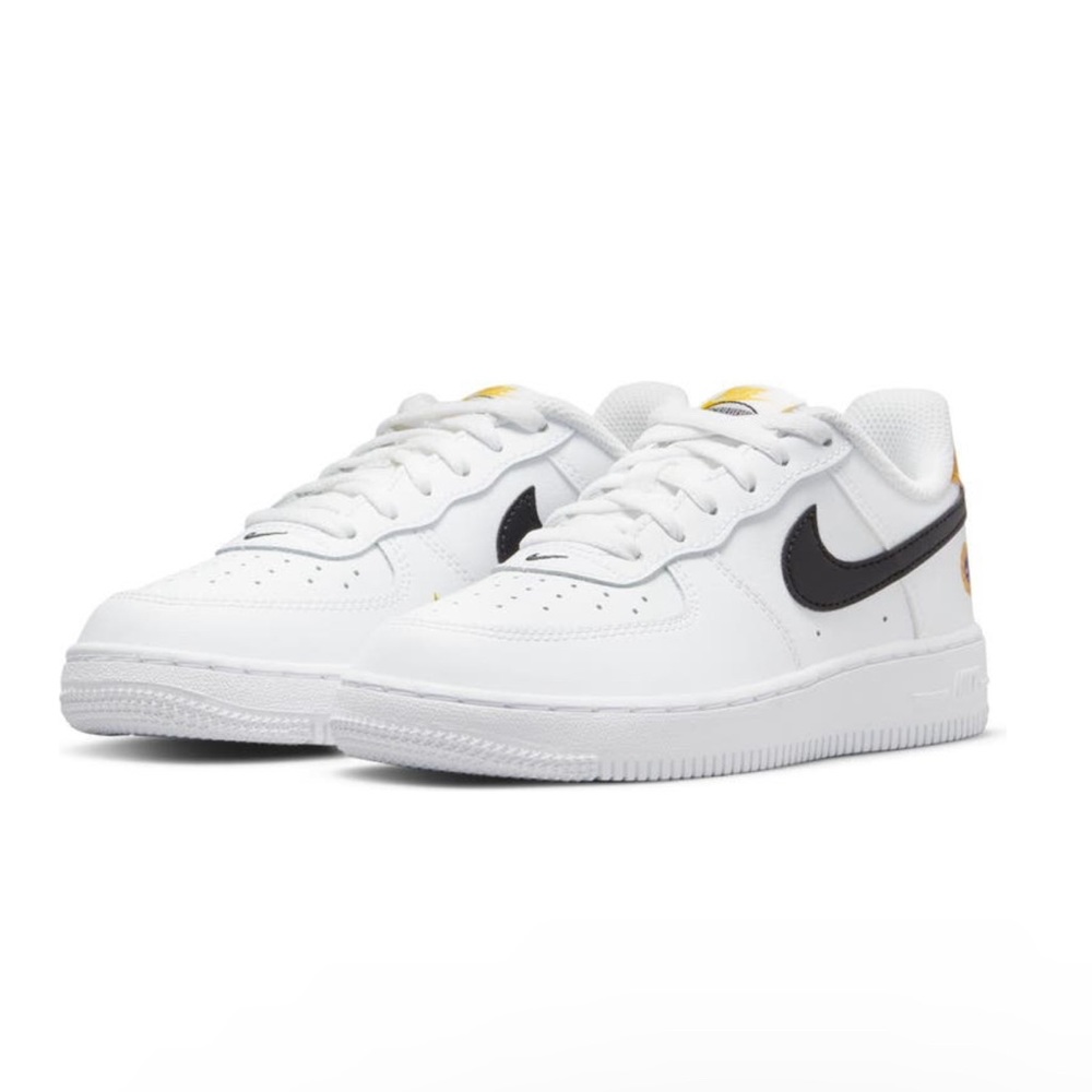 Nike air Force 1 LV8 "White/Black/Dark Sulfur" Preschool Boys/Girls